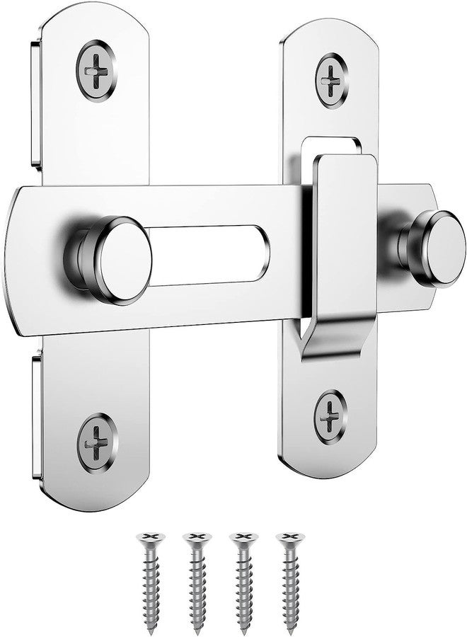 Scribify Door Lock Hardware,180 Degree Flip Sliding Barn Door Lock for Privacy,Stainless Steel Gate Latches Flip Latch Safety Door Bolt Latch Lock, for Cabinet, Bathroom, Window,Outdoor(1 pcs) - Image 1